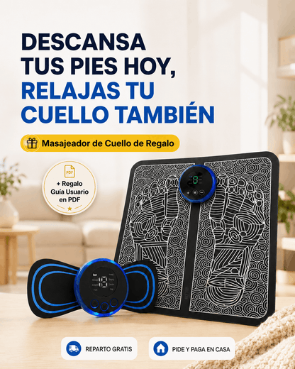 Relaja pies, cuello y espalda con masaje EMS cómodo y ajustable.