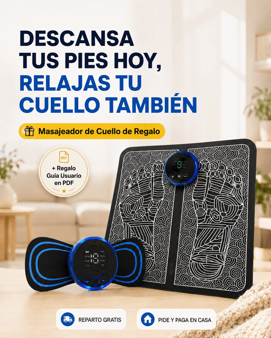Relaja pies, cuello y espalda con masaje EMS cómodo y ajustable.