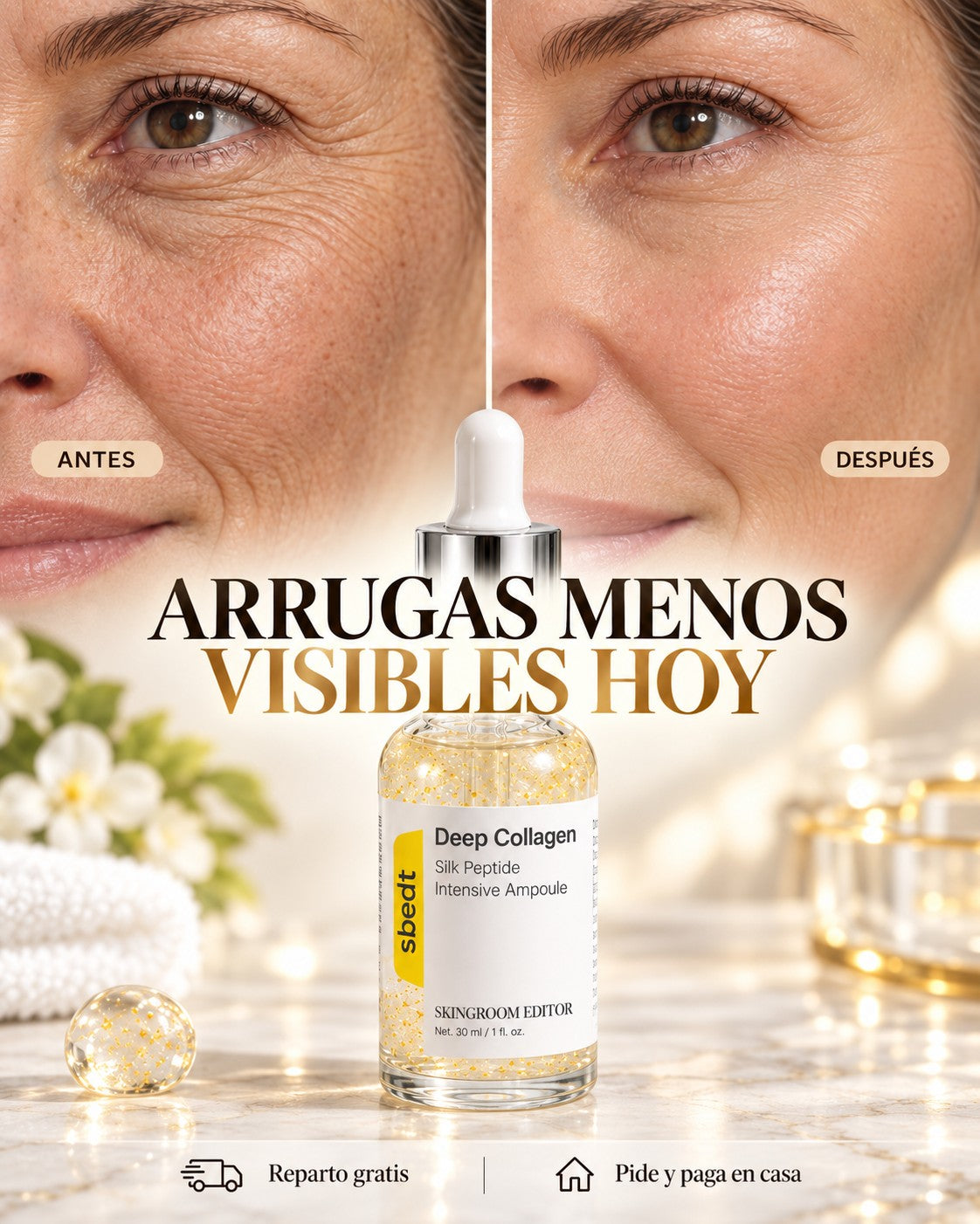 Sérum Coreano de Colágeno, ya es hora de cuidar tu piel y mitigar las líneas de expresión.