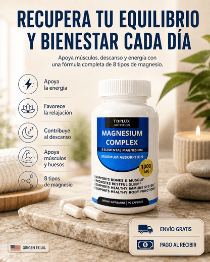 Apoya el funcionamiento muscular, nervioso, el bienestar y descanso diario.