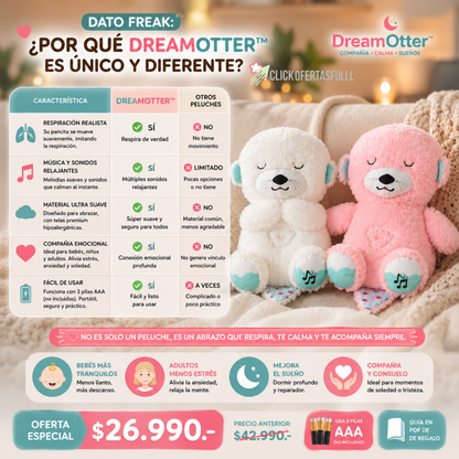 DreamOtter™ – Peluche Nutria Dormilona.