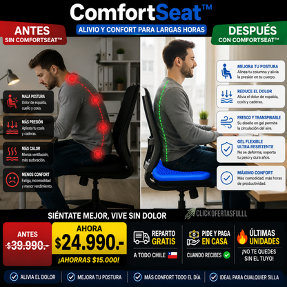 ComfortSeat™ - Siéntate sin dolor - alivio para largas jornadas.