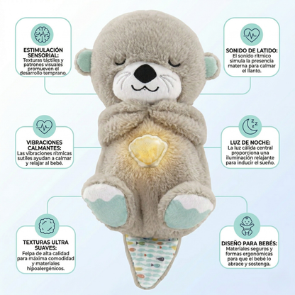 DreamOtter™ – Peluche Respirador con Música Relajante que Duerme a tu Bebé Solo.