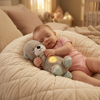 DreamOtter™ – Peluche Respirador con Música Relajante que Duerme a tu Bebé Solo.
